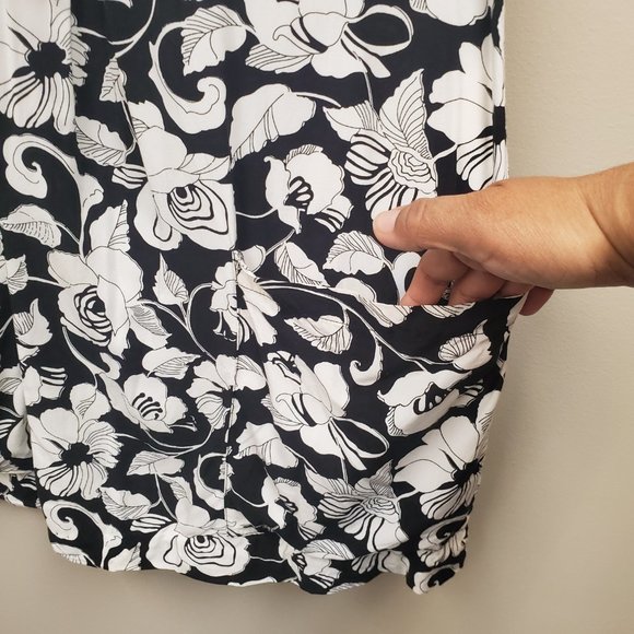 Anthropologie Maeve Black & White Floral Shift Dress Size 8 - Picture 4 of 10